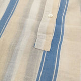 NE QUITTEZ PAS VOILE STRIPE DRESS インド綿 シャツ サイドスリット ワンピース ライトブルー アイボリー レディース ヌキテパ【中古】5-0905M♪