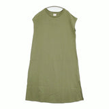 JEMORGAN LADY Tシャツワンピ サイドスリット フレンチスリーブ ワンピース カーキ レディース ジェーイーモーガン【中古】5-0809S♪