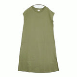 JEMORGAN LADY Tシャツワンピ サイドスリット フレンチスリーブ ワンピース カーキ レディース ジェーイーモーガン【中古】5-0809S♪