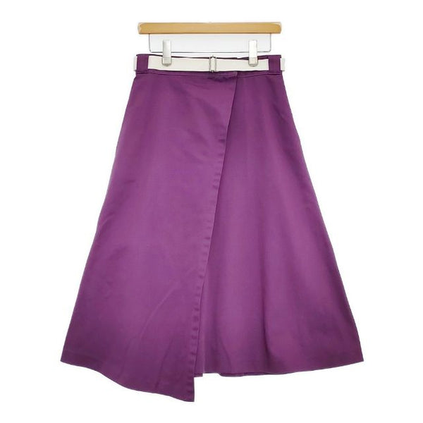 nano universe/Dickies ベルト付き ラップアシンメトリー ロングスカート パープル レディース ナノユニバース/ディッキーズ【中古】5-1109M∞