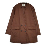 nano universe ノーカラー ダブルボタン テーラードジャケット ブラウン レディース ナノユニバース【中古】5-1109M∞