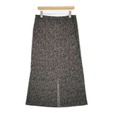 nano universe プリーツスカート 花柄 ロングスカート ブラック イエロー レディース ナノユニバース【中古】5-1109M∞