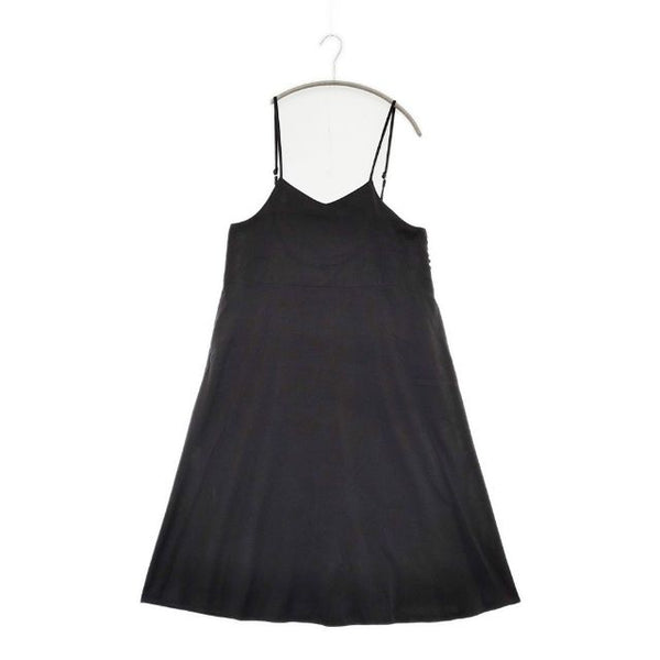 nano universe ポリエステル キャミソールワンピ ノースリーブ ワンピース ブラック レディース ナノユニバース【中古】5-1109M∞