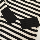 nano universe レーヨン ポリエステル ボーダー セーター ニット ブラック ホワイト レディース ナノユニバース【中古】5-1109M∞