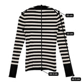 nano universe レーヨン ポリエステル ボーダー セーター ニット ブラック ホワイト レディース ナノユニバース【中古】5-1109M∞