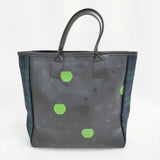 COMME des GARCONS/The Beatles タータンチェック リンゴ トートバッグ ブラック レディース コムデギャルソン/ビートルズ【中古】5-0731G♪