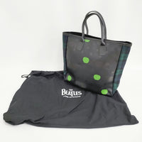 COMME des GARCONS/The Beatles タータンチェック リンゴ トートバッグ ブラック レディース コムデギャルソン/ビートルズ【中古】5-0731G♪