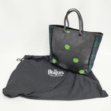 COMME des GARCONS/The Beatles タータンチェック リンゴ トートバッグ ブラック レディース コムデギャルソン/ビートルズ【中古】5-0731G♪