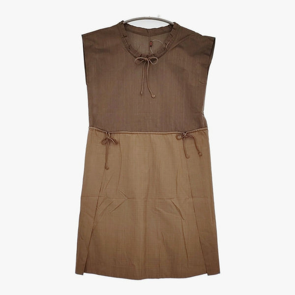 Haat ISSEY MIYAKE HA11FT676 泥染め サイズ2 ノースリーブ ワンピース ブラウン レディース ハートイッセイミヤケ【中古】5-0731S♪