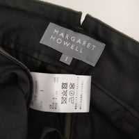 MARGARET HOWELL FLANNEL WOOL フランネルウール 定価50600円 サイズ1 パンツ 24AW カーキ レディース マーガレットハウエル【中古】5-0731T♪