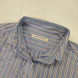 ADIEU TRISTESSE コットン ストライプ 比翼ボタン 長袖シャツ ブルー ホワイト ワインレッド レディース アデュートリステス【中古】5-1113M∞