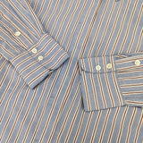 ADIEU TRISTESSE コットン ストライプ 比翼ボタン 長袖シャツ ブルー ホワイト ワインレッド レディース アデュートリステス【中古】5-1113M∞