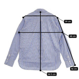 ADIEU TRISTESSE コットン ストライプ 比翼ボタン 長袖シャツ ブルー ホワイト ワインレッド レディース アデュートリステス【中古】5-1113M∞