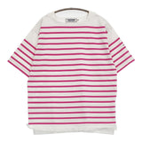 MONT KEMMEL バスクシャツ ボーダー サイズ36 定価7700円 半袖Ｔシャツ カットソー ホワイト ピンク レディース モンケメル【中古】5-0809S♪