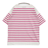 MONT KEMMEL バスクシャツ ボーダー サイズ36 定価7700円 半袖Ｔシャツ カットソー ホワイト ピンク レディース モンケメル【中古】5-0809S♪