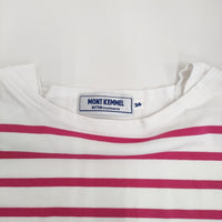 MONT KEMMEL バスクシャツ ボーダー サイズ36 定価7700円 半袖Ｔシャツ カットソー ホワイト ピンク レディース モンケメル【中古】5-0809S♪
