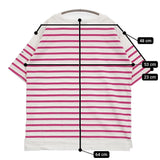 MONT KEMMEL バスクシャツ ボーダー サイズ36 定価7700円 半袖Ｔシャツ カットソー ホワイト ピンク レディース モンケメル【中古】5-0809S♪