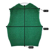 green label relaxing フリンジツイード Vネック ニット 定価9900円 ベスト グリーン レディース グリーンレーベルリラクシング【中古】5-1022M∞