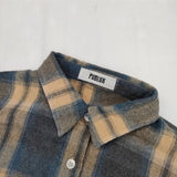 PUBLUX パブリュクス ネルシャツ オーバーサイズチェックシャツ 長袖シャツ グレー ベージュ レディース【中古】5-1113T∞