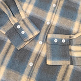 PUBLUX パブリュクス ネルシャツ オーバーサイズチェックシャツ 長袖シャツ グレー ベージュ レディース【中古】5-1113T∞