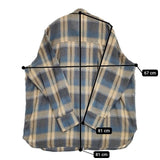 PUBLUX パブリュクス ネルシャツ オーバーサイズチェックシャツ 長袖シャツ グレー ベージュ レディース【中古】5-1113T∞