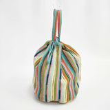 NAPRON マルチストライプ 巾着 13L コットン トートバッグ マルチカラー レディース ナプロン【中古】5-1015G∞