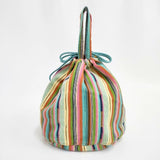 NAPRON マルチストライプ 巾着 13L コットン トートバッグ マルチカラー レディース ナプロン【中古】5-1015G∞