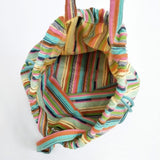 NAPRON マルチストライプ 巾着 13L コットン トートバッグ マルチカラー レディース ナプロン【中古】5-1015G∞