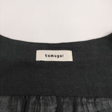tumugu リネン ガーゼ カシュクール TB15136 ギャザー ワンピース ブラック レディース ツムグ【中古】5-0905M♪