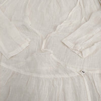 tumugu リネン ガーゼ カシュクール TB15136 ギャザー ワンピース ホワイト レディース ツムグ【中古】5-0905M♪