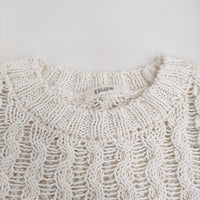 ESLOW CABLESWEATERニット 定価33000円 コットン セーター ニット 22SS ホワイト レディース エスロー【中古】5-0905M♪