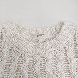 ESLOW CABLESWEATERニット 定価33000円 コットン セーター ニット 22SS ホワイト レディース エスロー【中古】5-0905M♪