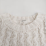 ESLOW CABLESWEATERニット 定価33000円 コットン セーター ニット 22SS ホワイト レディース エスロー【中古】5-0905M♪