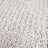 ESLOW CABLESWEATERニット 定価33000円 コットン セーター ニット 22SS ホワイト レディース エスロー【中古】5-0905M♪