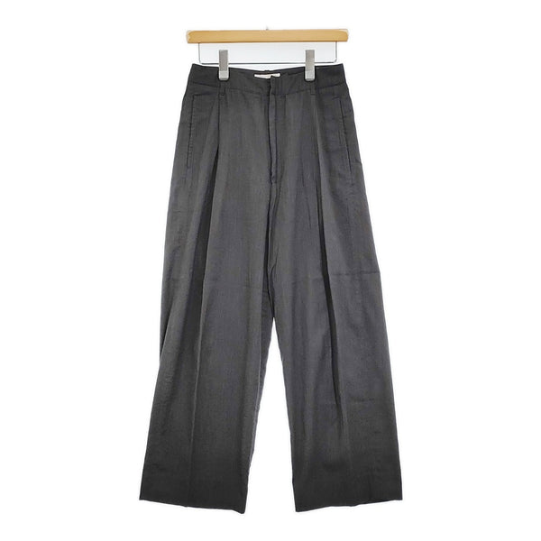 blurhms Wool Rayon Silk Super Wide Slacks BHS23S015 サイズ00 ワイドスラックス パンツ 23SS Cグレー レディース ブラームス【中古】5-1018M♪