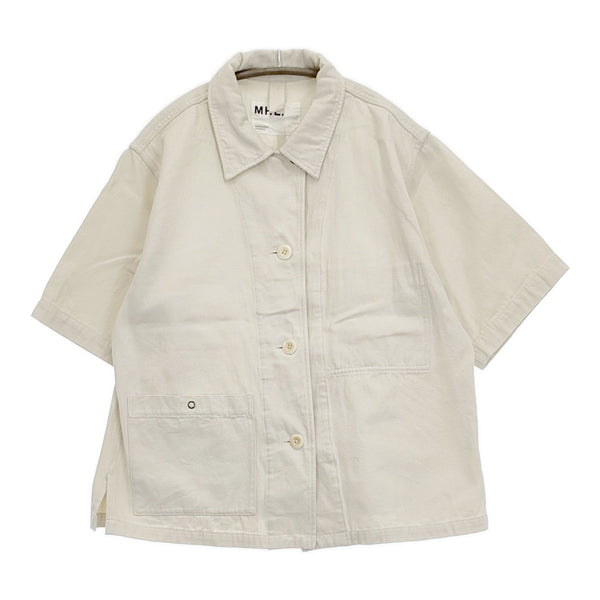 MHL. 半袖シャツ コットン 595-2152500 サイズ2 ジャケット 21SS ホワイト レディース エムエイチエル【中古】5-0809S♪