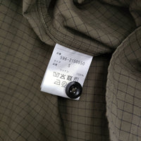 MHL. 596-2150550 サイズS チェック コットン バンドカラー 半袖シャツ 22SS カーキ メンズ エムエイチエル【中古】5-0806S♪