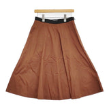 MARGARET HOWELL WASHED COTTON SATIN サイズ2 定価41800円 578-3132001 スカート 23SS ブラウン レディース マーガレットハウエル【中古】5-1018G♪