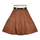 MARGARET HOWELL WASHED COTTON SATIN サイズ2 定価41800円 578-3132001 スカート 23SS ブラウン レディース マーガレットハウエル【中古】5-1018G♪