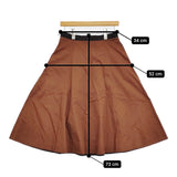 MARGARET HOWELL WASHED COTTON SATIN サイズ2 定価41800円 578-3132001 スカート 23SS ブラウン レディース マーガレットハウエル【中古】5-1018G♪