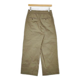 HUMAN WOMAN 甘撚コットンチノパンツ 定価18150円 チノパンツ カーキ レディース ヒューマンウーマン【中古】5-1109G∞