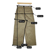 HUMAN WOMAN 甘撚コットンチノパンツ 定価18150円 チノパンツ カーキ レディース ヒューマンウーマン【中古】5-1109G∞