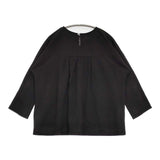 PONT DE CHALONS 幾何学レース コットンブラウス カットソー ブラック レディース ポンデシャロン【中古】5-1109M∞