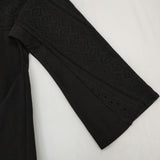 PONT DE CHALONS 幾何学レース コットンブラウス カットソー ブラック レディース ポンデシャロン【中古】5-1109M∞