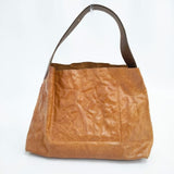 HENRY CUIR 花刺繍 レザー トートバッグ ブラウン レディース アンリークイール【中古】5-1015G∞