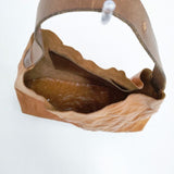 HENRY CUIR 花刺繍 レザー トートバッグ ブラウン レディース アンリークイール【中古】5-1015G∞