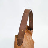 HENRY CUIR 花刺繍 レザー トートバッグ ブラウン レディース アンリークイール【中古】5-1015G∞