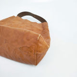 HENRY CUIR 花刺繍 レザー トートバッグ ブラウン レディース アンリークイール【中古】5-1015G∞