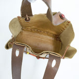 HENRY CUIR ビーズ レザー トートバッグ ベージュ系 レディース アンリークイール【中古】5-1015G∞