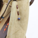 HENRY CUIR ビーズ レザー トートバッグ ベージュ系 レディース アンリークイール【中古】5-1015G∞